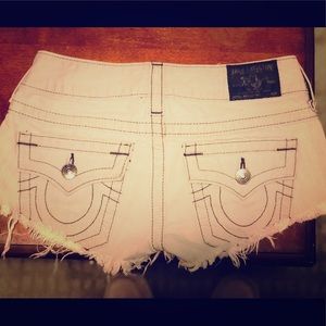 True religion denim shorts